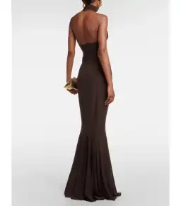 Norma Kamali Turtleneck Jersey Gown Chocolate Size AU 8 for rent on The Volte - image 3