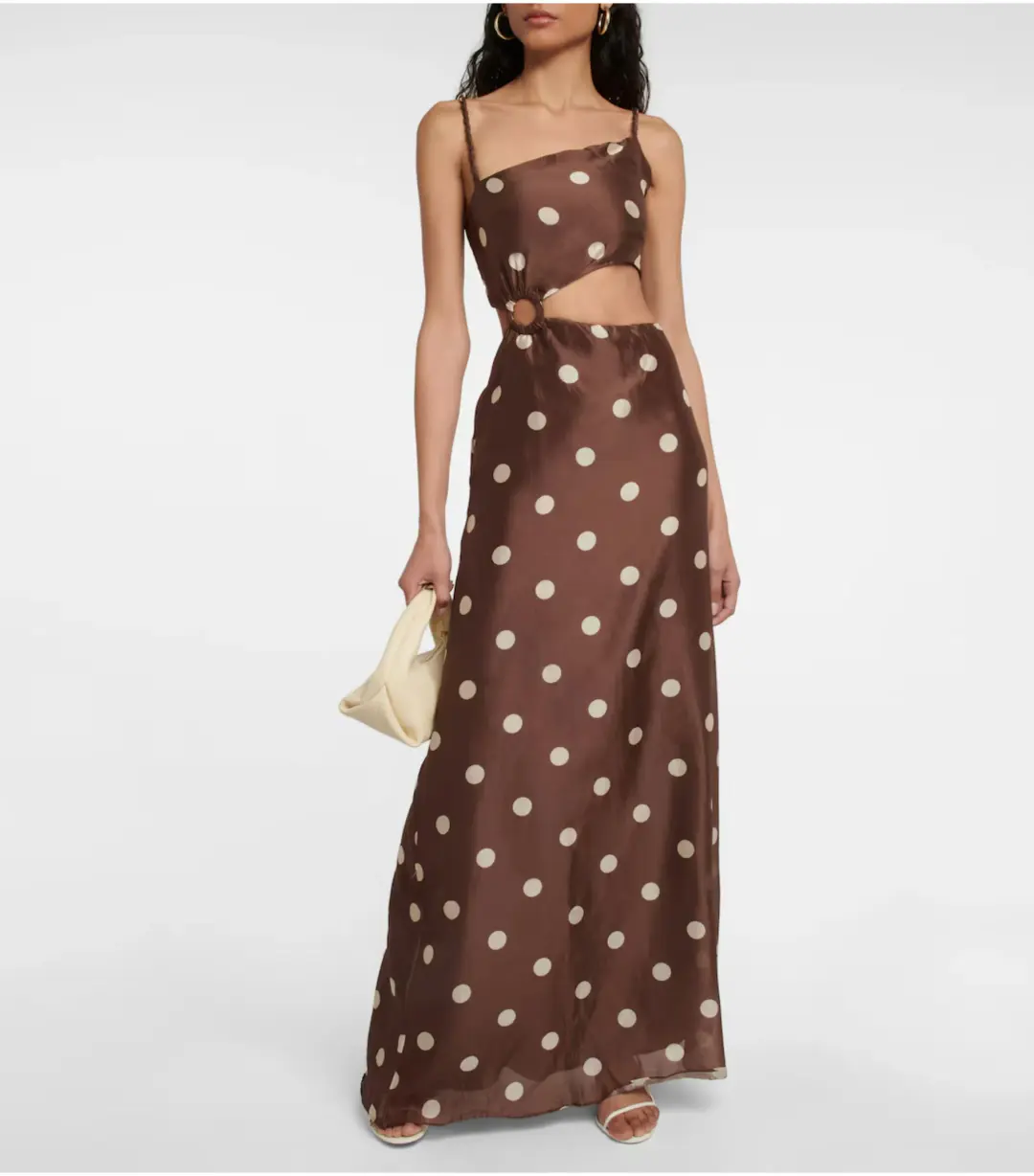Sir The Label Vivi Asymmetrical Cut Out Dress in Marlon Polka Dot Print Size 1 / AU 8 for rent on The Volte - main image