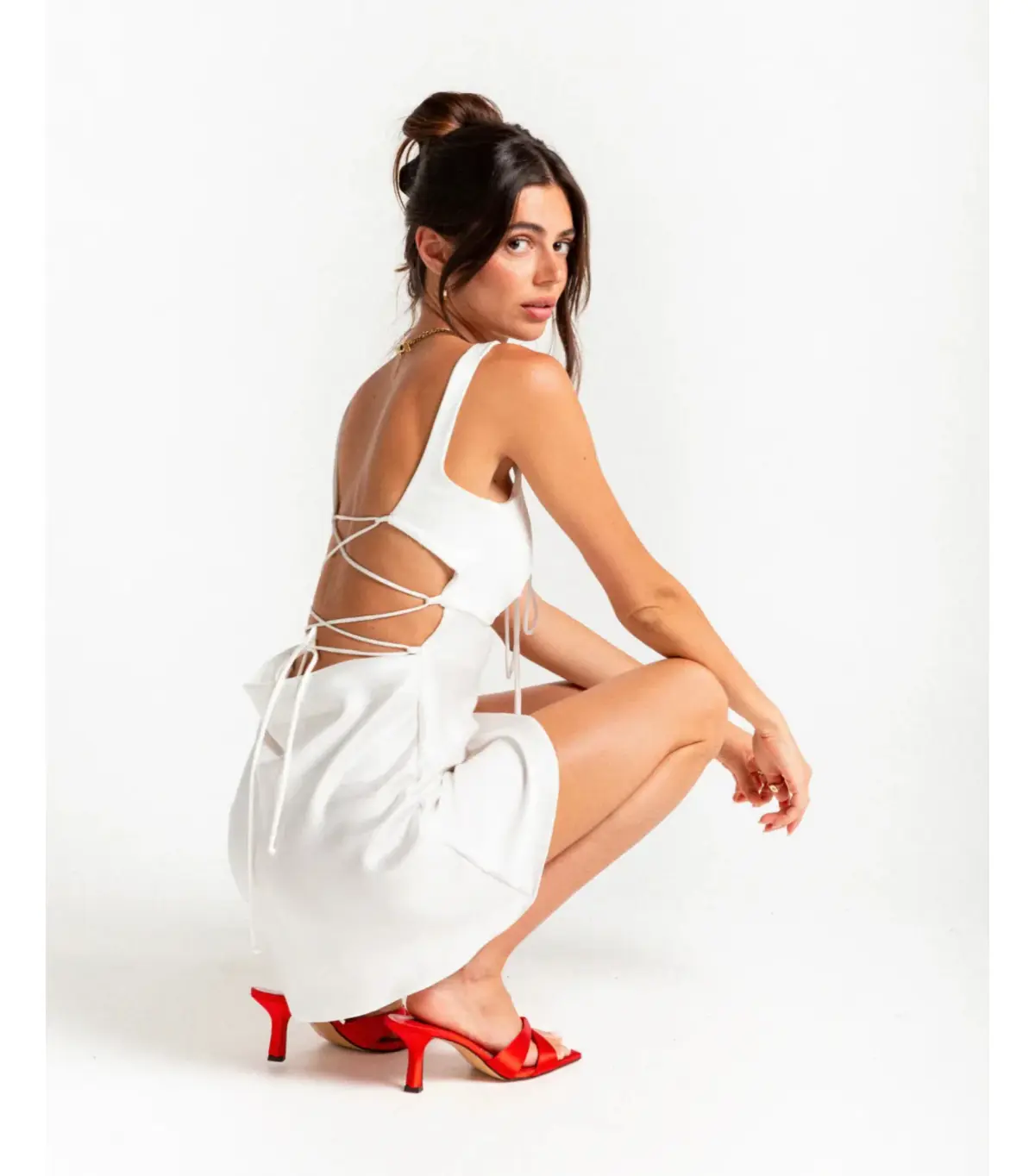 Arcina Ori Valentina Mini Dress in White Size AU 8 - Image 3