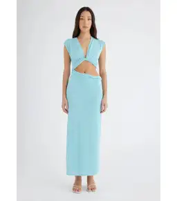 Benni Henri Twist Maxi Dress Aqua Size AU 6