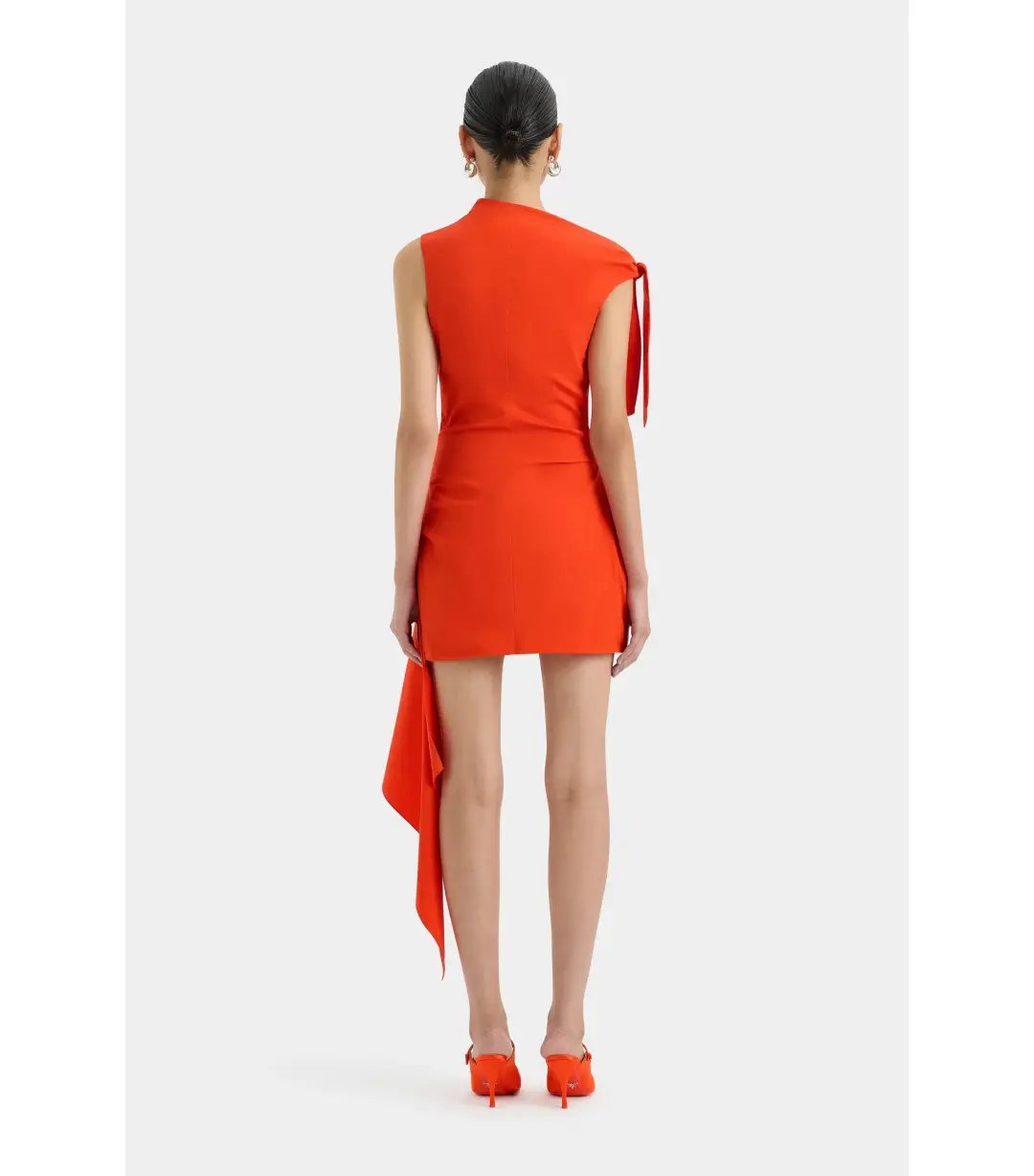 Sir The Label Dahlia Mini Dress in Tangerine Size AU 10 for rent on The Volte - main image