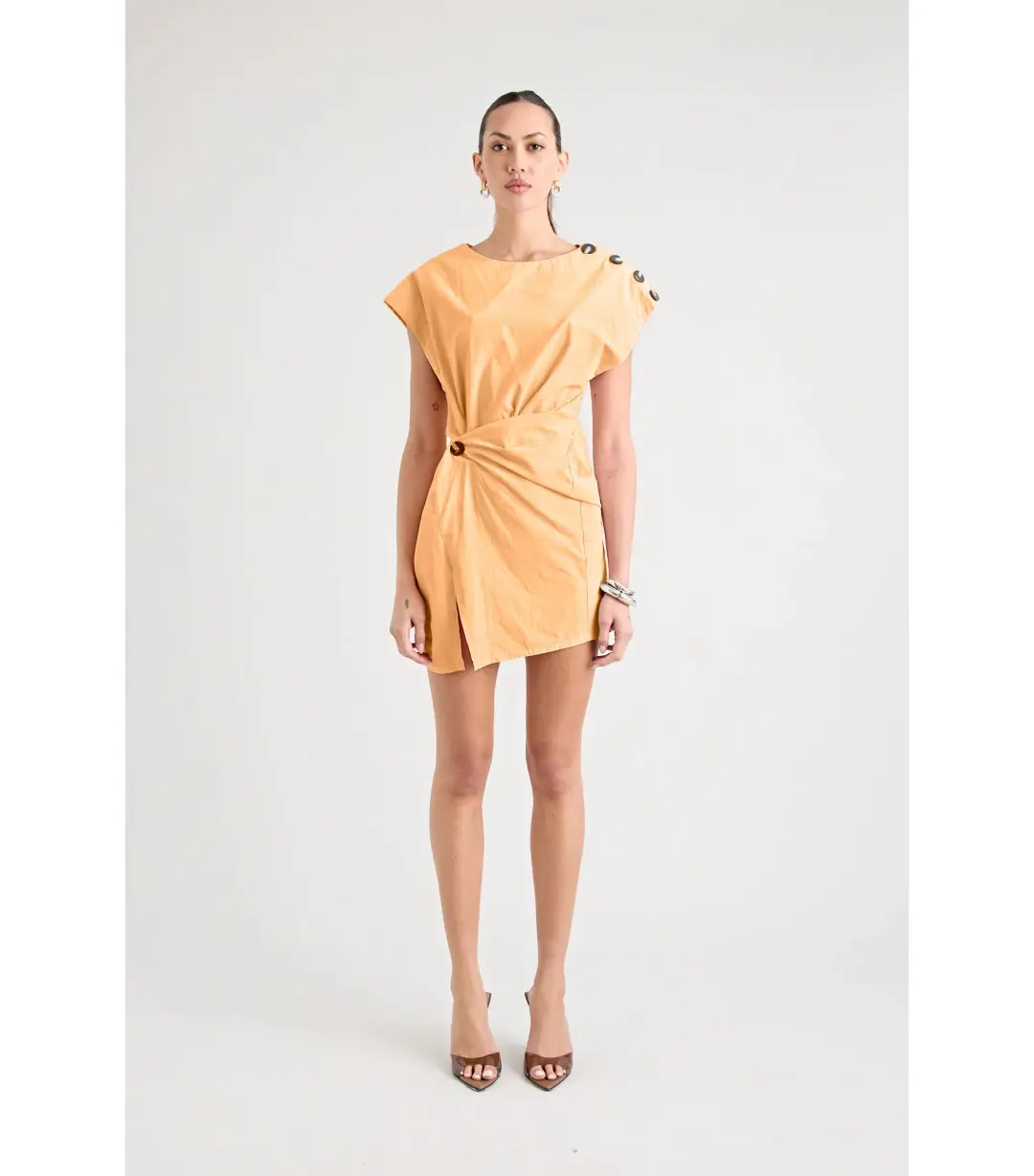 Pfeiffer Grenada Mini Twist Dress Tangerine Size AU 8 for rent on The Volte - main image