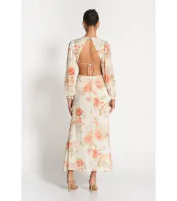 Sofia The Label Sara Open Back Midi Dress Rose White Size AU 8 for rent on The Volte - image 3