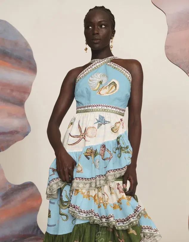 Alemais Bath House Midi Dress Multi Size 10 - Image 5