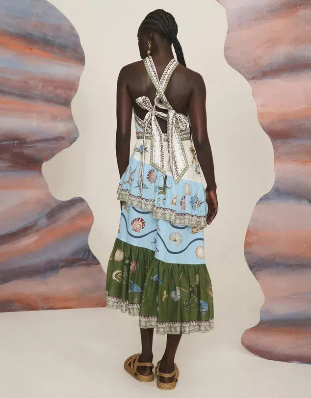 Alemais Bath House Midi Dress Multi Size 10 - Image 3