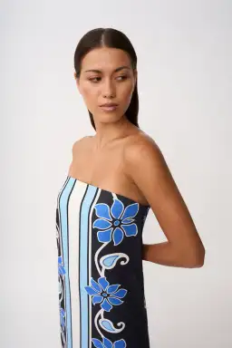 By Johnny Azure Granada Dress in Aqua Navy Ivory Size 12 for rent on The Volte - image 2