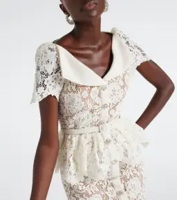 Self Portrait Lace Midi Dress Cream Size 6 for rent on The Volte - image 2