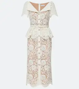 Self Portrait Lace Midi Dress Cream Size 6 for rent on The Volte - image 5