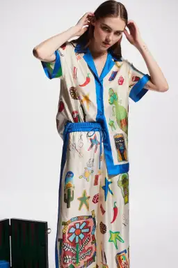 Alemais Rollers Silk Pant Multi Size 10 for rent on The Volte - image 2