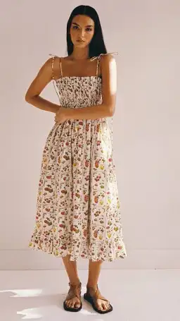 Palm Noosa Sail Away Midi Dress in Tomato Tiles Size 10 for rent on The Volte - image 1