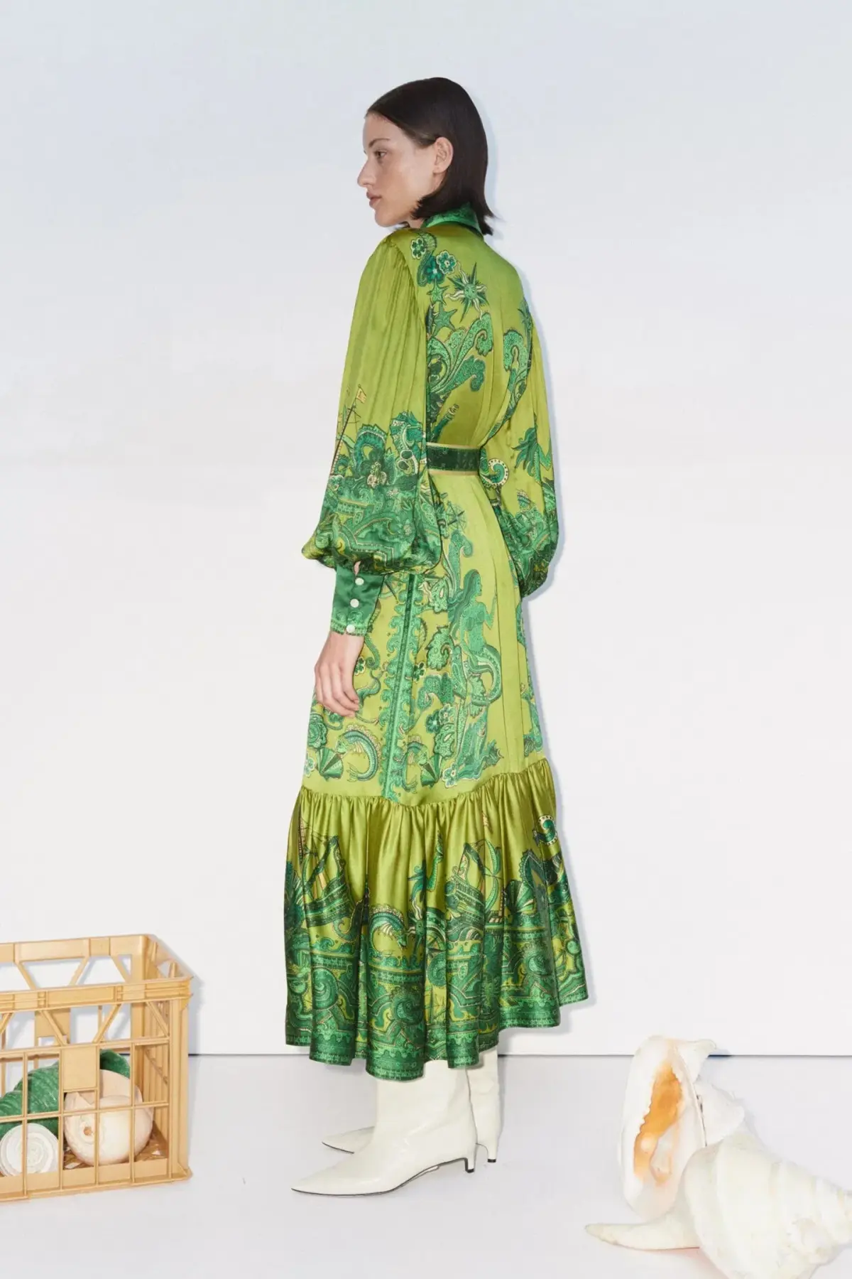 Alemais Solaris Shirtdress Green Size 10 - Image 2