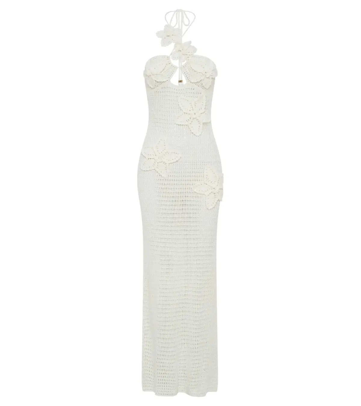 Meshki Kyla Floral Crochet Maxi Dress Ivory Size M / AU 10 - Image 4