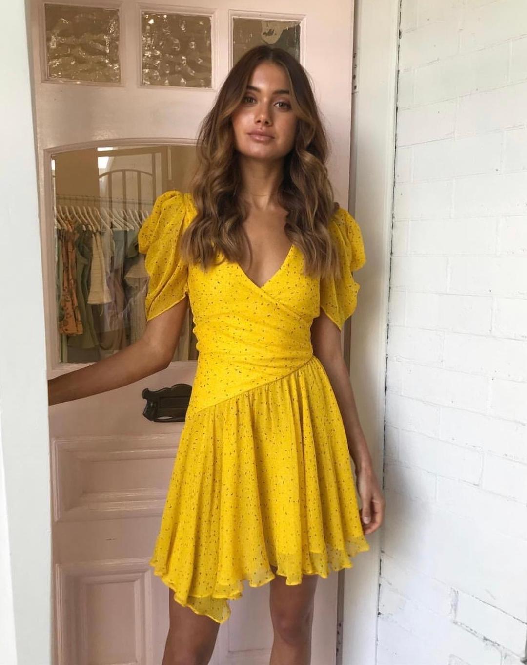 Bec & Bridge Yellow dress size 6 for rent on The Volte - main image