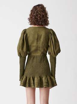 Joslin Studio - Morgan linen mini dress size 6 for rent on The Volte - image 2