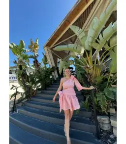 Alemais Aria One Shoulder Mini Dress in Quartz Size AU 12 for rent on The Volte - image 5