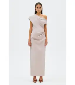 Misha Gia Midi Dress Faded Silver Size 6/XS for rent on The Volte - image 1
