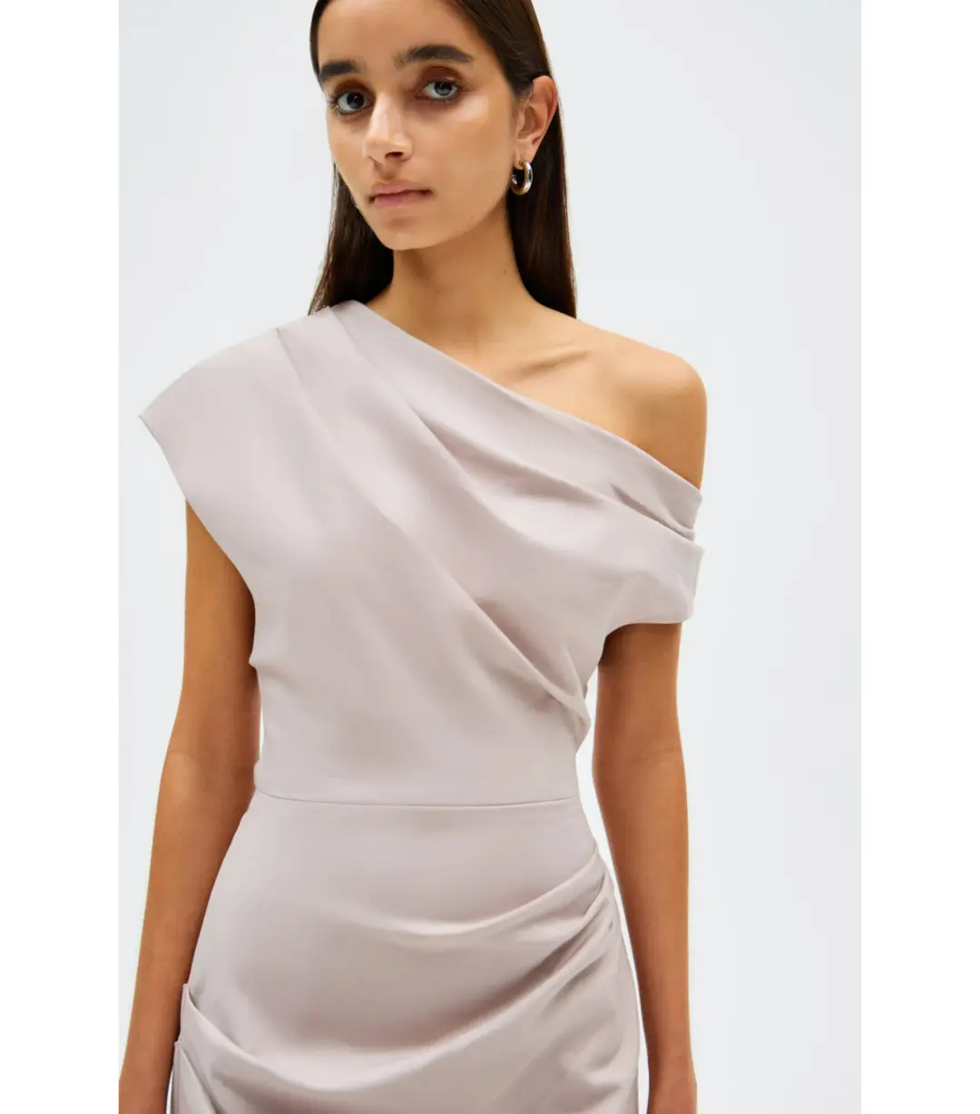 Misha Gia Midi Dress Faded Silver Size 6/XS for rent on The Volte - main image