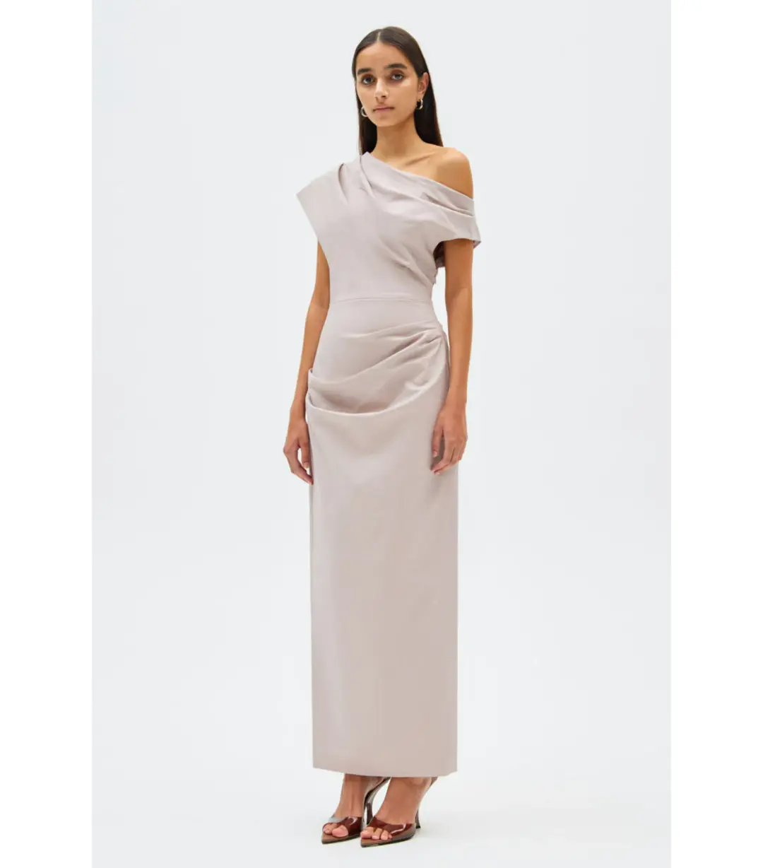 Misha Gia Midi Dress Faded Silver Size 6/XS for rent on The Volte - main image