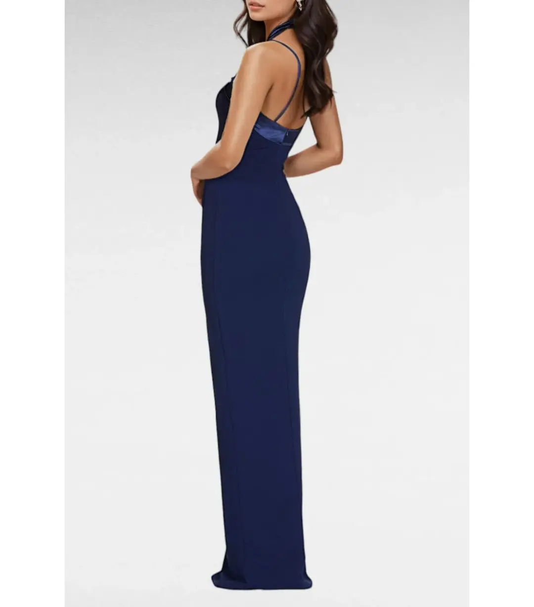 Love Nookie Alias Halter Gown Navy Size AU 8 for rent on The Volte - main image