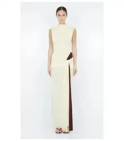 Bec & Bridge Greta Twist Maxi Dress in Butter Size AU 6