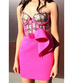 Eliya The Label Jasmine Mini Dress Pink Size AU 6 for rent on The Volte - image 3