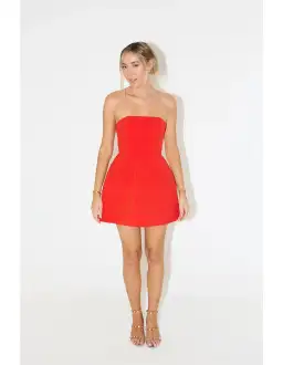 Odd Muse The Ultimate Muse Strapless Mini Dress Red Size 10 for rent on The Volte - image 1
