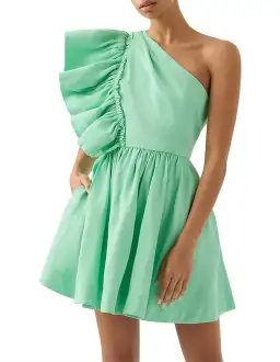 Aje Bonjour Asymetrical Mini Dress Mint Green Size 6 for rent on The Volte - image 2
