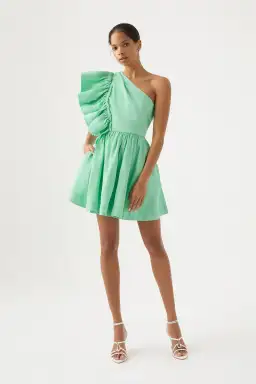 Aje Bonjour Asymetrical Mini Dress Mint Green Size 6 for rent on The Volte - image 1