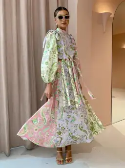 Alemais Marta Cut Out Midi Dress Paisley Print Size 4 for rent on The Volte - image 1