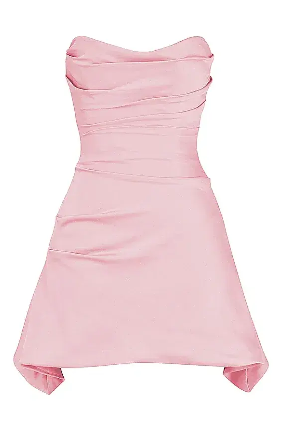 House of CB Jasmine Draped Strapless Corset Mini Dress Rose Pink Size S / AU 8 for rent on The Volte - main image