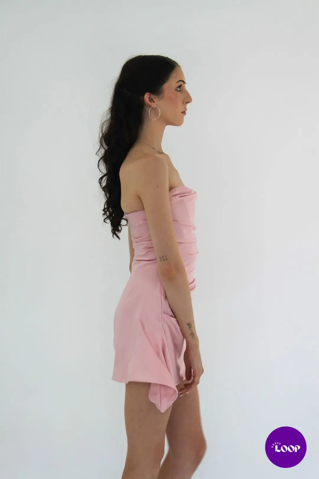House of CB Jasmine Draped Strapless Corset Mini Dress Rose Pink Size S / AU 8 for rent on The Volte - main image