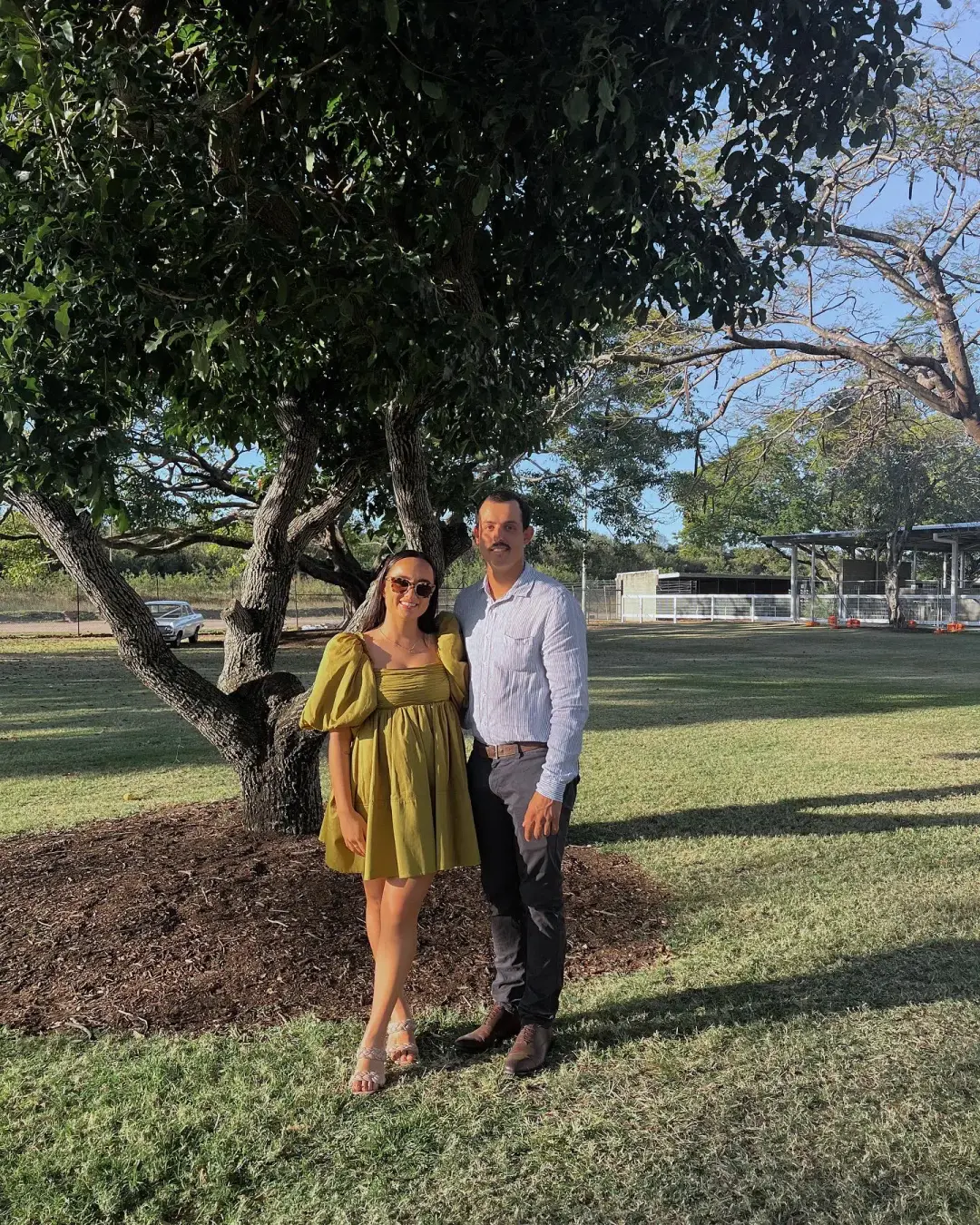 Aje Casabianca Puff Sleeve Dress Olive Size AU 6 for rent on The Volte - main image