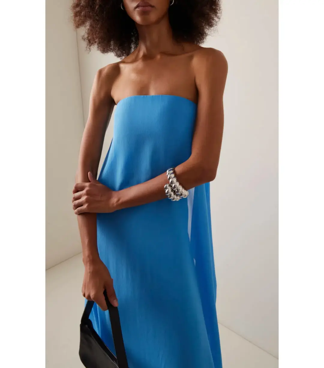 Christopher Esber Layered Silk Dress Boston Blue Size AU 6 for rent on The Volte - main image