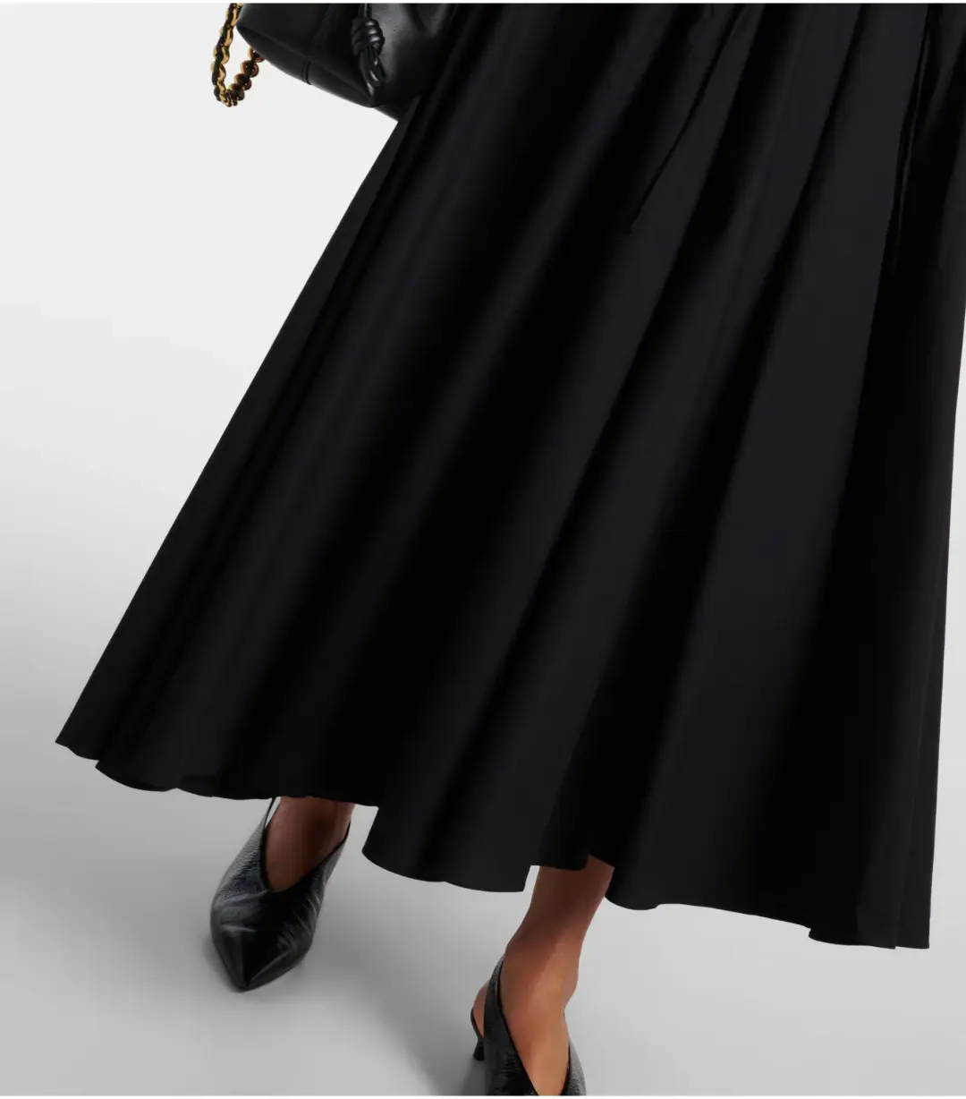 Tove Ceres Gathered Cotton Midi Dress Black Size AU 14 for rent on The Volte - main image