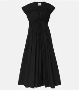 Tove Ceres Gathered Cotton Midi Dress Black Size AU 14 for rent on The Volte - image 5
