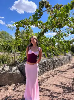 I am Delilah Scarlett Corset and Maxi Skirt Set in Berry Size AU 6 for rent on The Volte - image 3