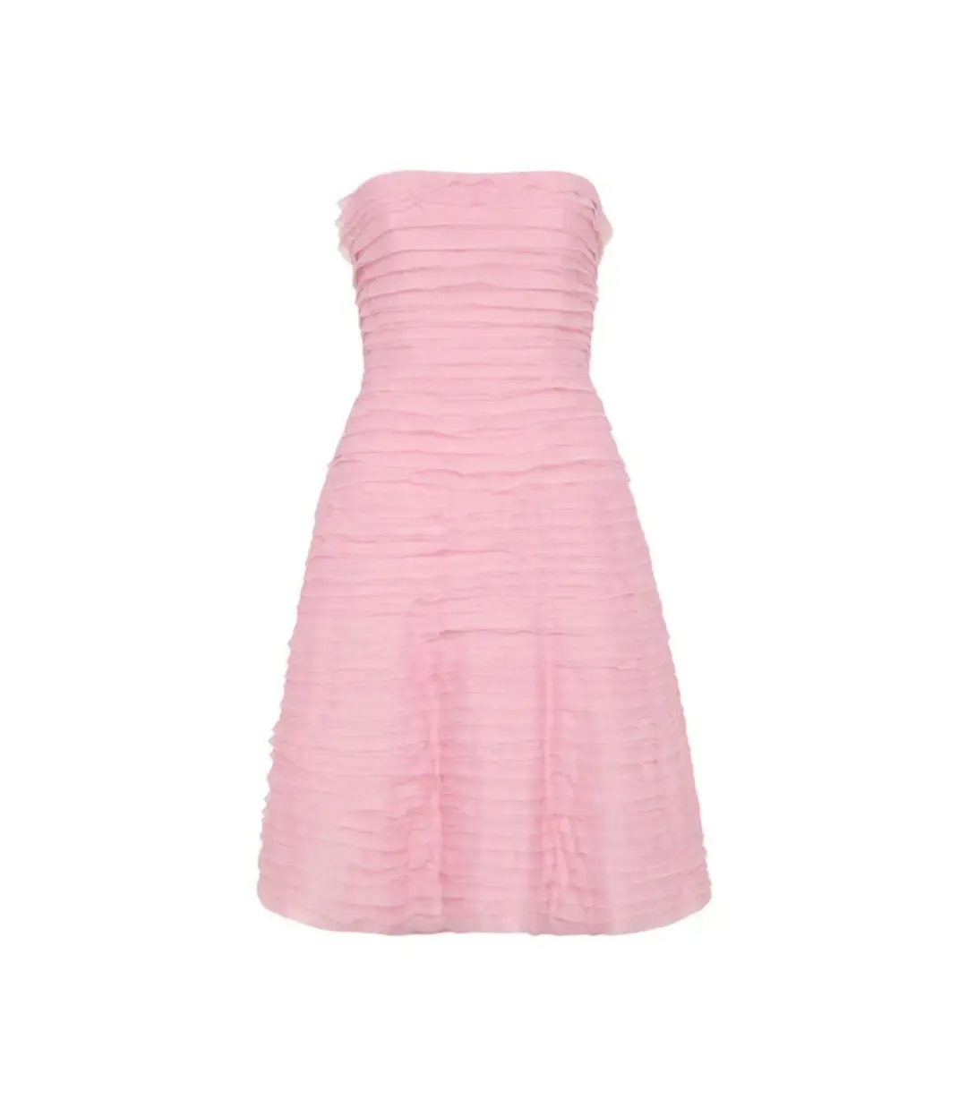 Aje Soundscape Mini Dress in Chalk Pink Size AU 8 for rent on The Volte - main image