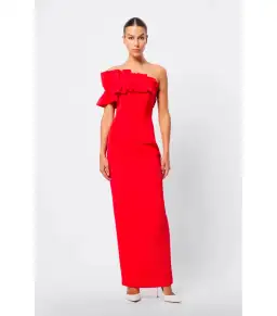 Mossman Soft Spoken Midi Dress Red Size AU 8