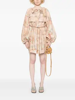 Zimmermann Illuminate Relaxed Mini Dress in Guava Paradise Size XS / AU 6P for rent on The Volte - image 4