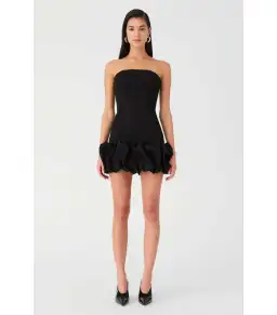 MISHA Saphira Crepe Mini Dress Black Size 4/XXS for rent on The Volte - image 1