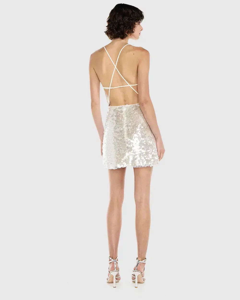 Manning Cartell Clear Statement Mini Dress in Stone Size 6 for rent on The Volte - main image