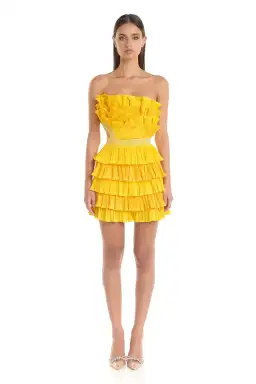 Eliya the Label Josephine Mini Dress in Yellow Size M / AU 10 for rent on The Volte - image 1