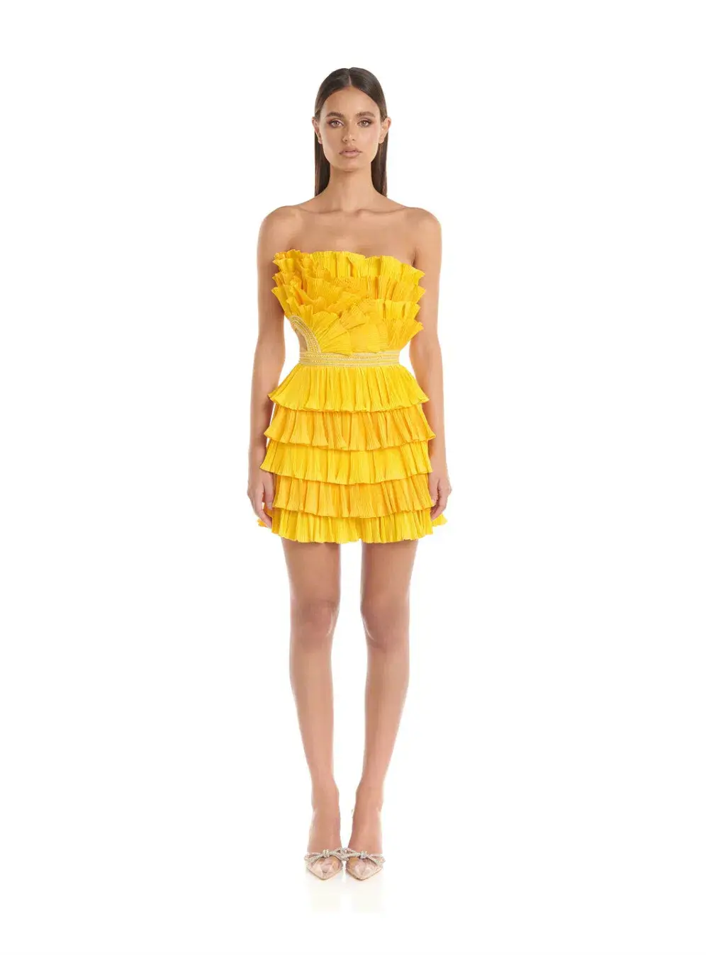 Eliya the Label Josephine Mini Dress in Yellow Size M / AU 10 for rent on The Volte - main image