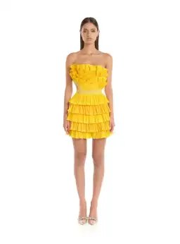 Eliya the Label Josephine Mini Dress in Yellow Size M / AU 10 for rent on The Volte - image 5