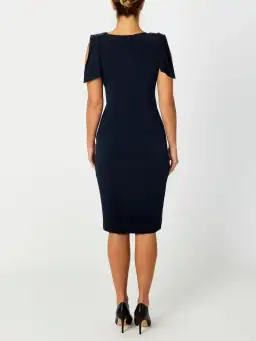 Anthea Crawford Hebe Jersey Knee Length Dress Navy Size 18 for rent on The Volte - image 3