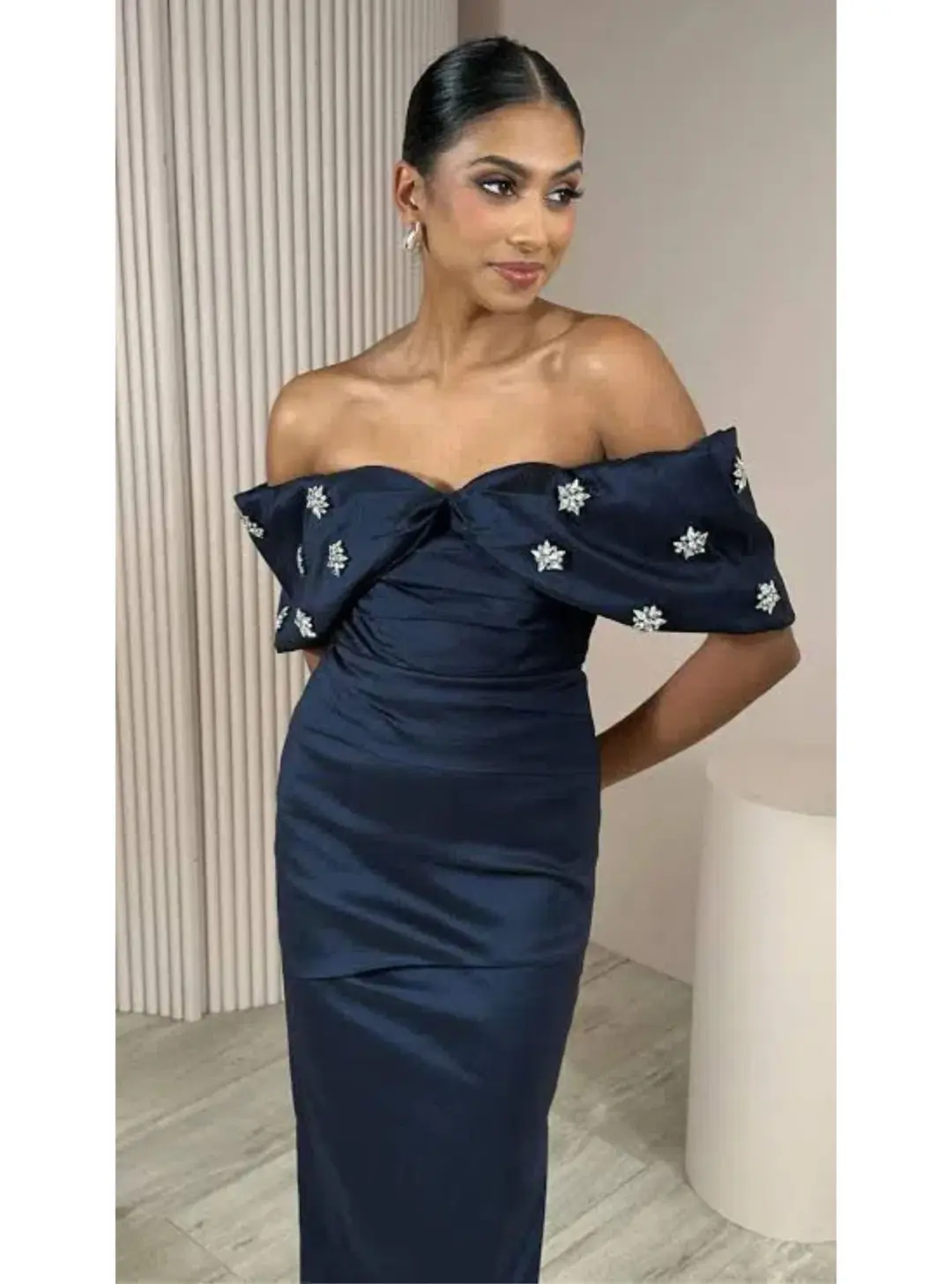 Azzurielle The Inara Midi Dress Navy Size 10 for rent on The Volte - main image