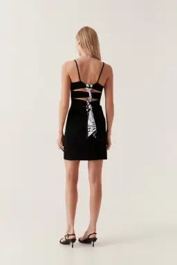 Aje Danica Tie Back Mini Dress Black Size 6 for rent on The Volte - image 3