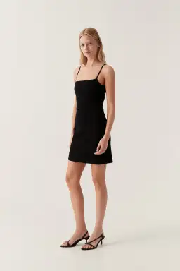 Aje Danica Tie Back Mini Dress Black Size 6 for rent on The Volte - image 2