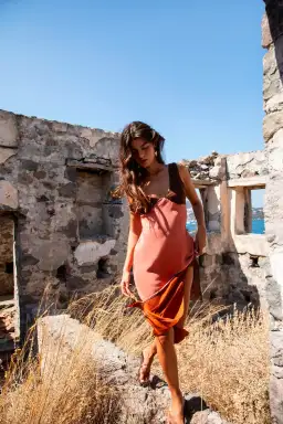 Sir the Label Halcyon Slip Midi Dress Brown/Pink Size 10 for rent on The Volte - image 3