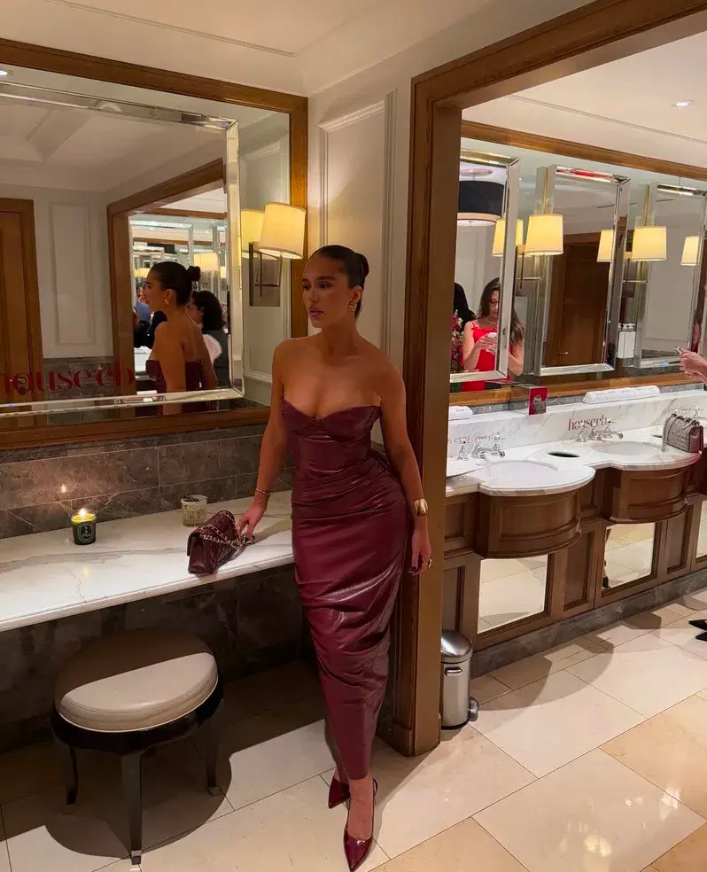 House Of CB Juliana Dress Burgundy Size XS/Au 6 for rent on The Volte - main image